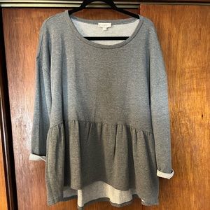 Gray LOFT Outlet Peplum Top